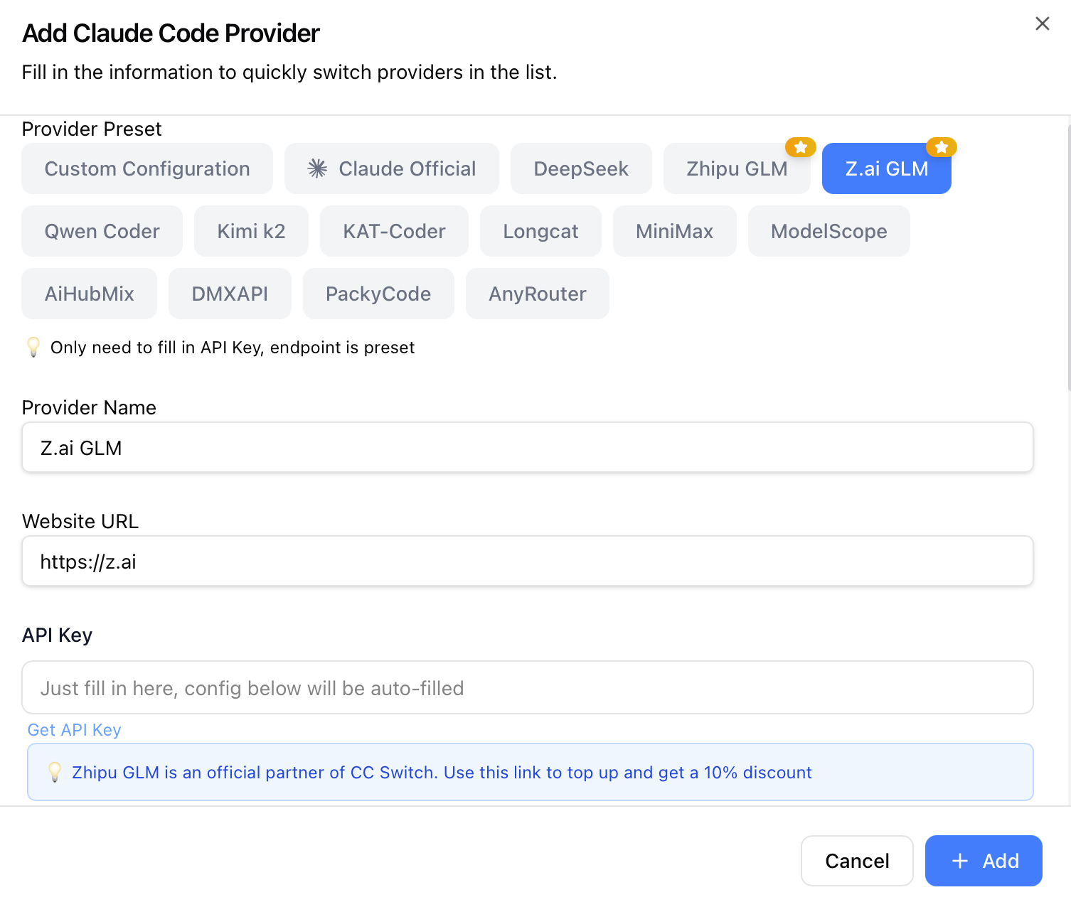 Add Provider